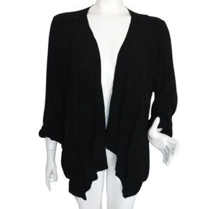 TORRID Jacket, 3/3X, Black, Sheer Back, Open/Drape front, Tab Long sleeves